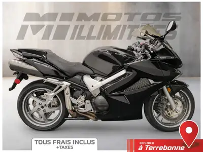HONDA VFR800 2006 Noir 76749 km au compteur. Motos Illimitées Terrebonne. Prix de vente inclus les f...