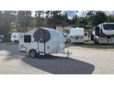 HELIO O Series teardrop trailer O3 highlights: Sleeps Three Fixed Enclosed Toilet 3.3 cu.ft. Refrige...