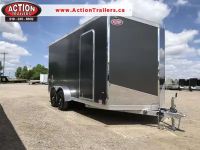 LEGACY SERIES ALL ALUMINUM FRAME 7' X 16' TANDEM AXLE CARGO W/ BARN DOORS, EXTRA HEIGHT AND POLYCORE...