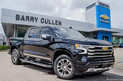 The 2024 Chevrolet Silverado 1500 High Country in a stunning black 44 configuration offers impressiv...