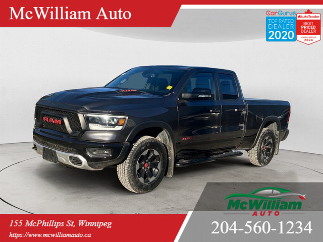 2019 Ram 1500 Rebel 4x4 Crew Cab |HTD Seats & Wheel | Apple Car  in Cars & Trucks in Winnipeg