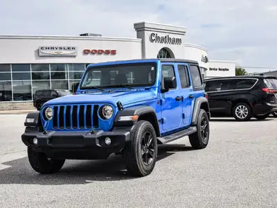 2023 Jeep Wrangler 4D Sport Utility Sport Hydro Blue Pearl Coat **ONE OWNER**, Black Freedom Top 3-P...