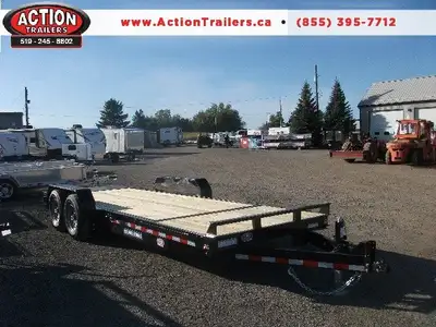 NEW 7 TON SURE-TRAC STEEL 82'' X 18' + 4' TILT DECK CAR HAULER - WE OFFER FINANCING FROM $0 DOWN -OA...