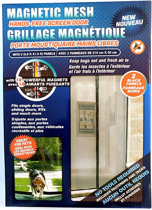 Magnetic Mesh Screen Door, 81.5"Lx19"W NEW, blk. in Other in Pembroke - Image 2