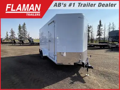 2027 ROYAL 7'X16' + 2' V-NOSE ENCLOSED CARGO TRAILER Color: White (2) 3500lb Lippert Spring Axles Ti...