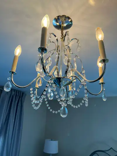 Vintage chandelier with crystals, View more