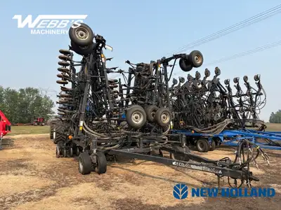 2003 FLEXI-COIL 5000 & 2014 NEW HOLLAND P1070 AIR SEEDER & TANK 57'X12", DS, 4.5" Steel Packers, 4"...