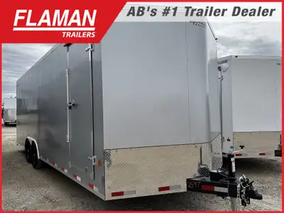 2026 ROYAL 8'X24' + 2' V-NOSE ENCLOSED CARGO TRAILER Color: Silver (2) 5200lb Lippert Spring Axles T...