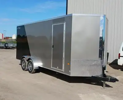 2025 Rainbow Cargo Trailer 7' x 18' + 1.5' V-nose 2 - 5200 lb axles Rear ramp door and side RV door...