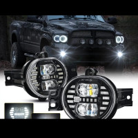 M MIBAHE 2PCS Led Fog Lights with DRL Compatible with Dodge Ram