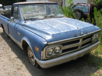 1968 GMC 1/2 ton Custom Cab pickup from the west.  Restorable.