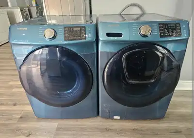 Samsung 27" Blue Frontload Stackable Washer Electric Dryer Set, View more