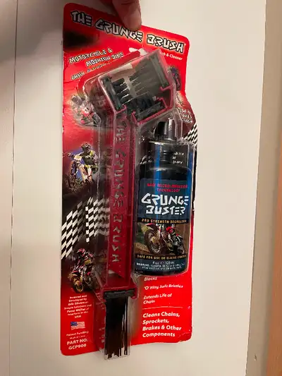 New items. One Grunge brush with chain degreaser with a package of spare brush heads. Great for clea...