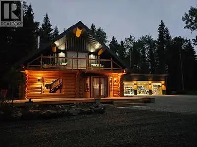 **Ultimate Log Home Retreat on 5.89 Private Acres Near Fawn Lake** Escape to the Cariboo with this b...