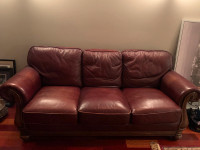 Beautiful Leather 3 piece Couch, Loveseat and Ottoman