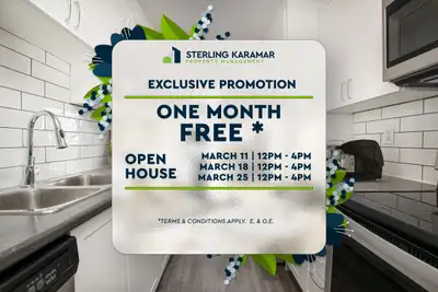 Limited Time Offer | Enjoy One Month FREE on a 13-Month Lease!* OPEN HOUSE | March 11th, 18th, and 2...