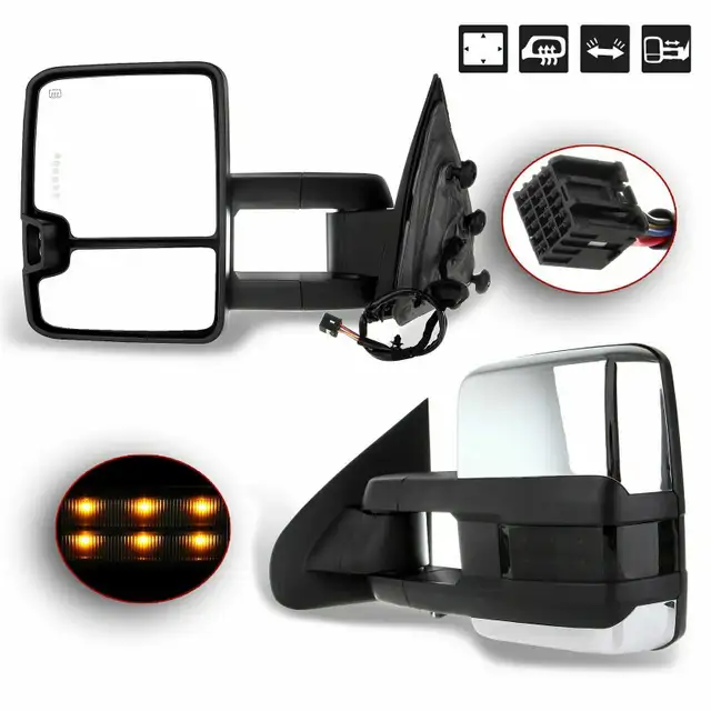 Chrome Power Heated Mirrors For 2014-18 Silverado Sierra in Auto Body Parts in Markham / York Region - Image 2