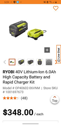 Ryobi Battery and Charger - NEW IN BOX