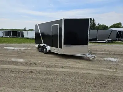 Black Cargo Trailer with side door 7.5x14 aluminum enclosed trailer Beckner & Sons Ltd. has become a...