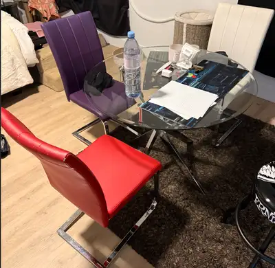 Glass Dining Table + 4 Chairs – $200 (Paid $600 Last Year), View more