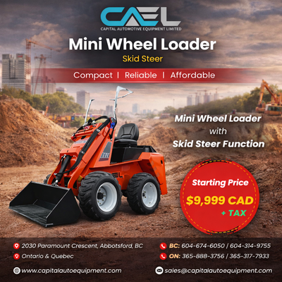 New CAEL Mini Wheel Loader with Skid Steer Warranty & Finance 9,999 CAEL Mini Wheel Loaders with Ski...