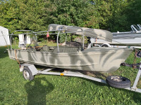 14 ft. aluminum boat, motor, trailer and fish finder