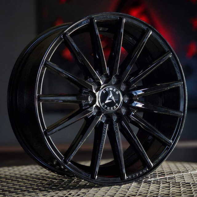 18" ARMED RIVAL!! GLOSS BLACK! FULL SET OF RIMS $690! Brand New! in Tires & Rims in Edmonton