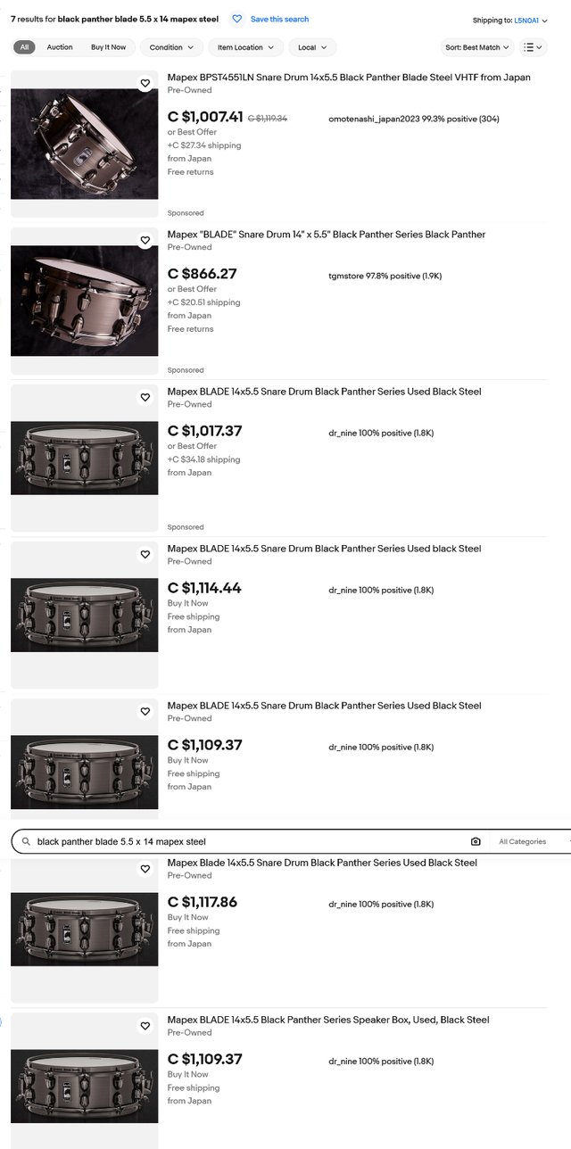 Mapex Black Panther “Blade” Snare – 14x5.5 Steel (Pro Series) in Drums & Percussion in Mississauga / Peel Region - Image 10