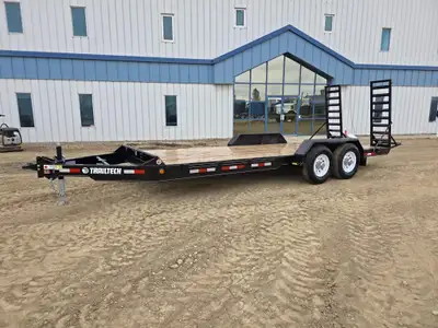 2025 TRAILTECH CELR270 - 20 FT EQUIPMENT / FLAT DECK / CAR HAULER TRAILER - (2) BOLT- ON 7000 LB LIP...