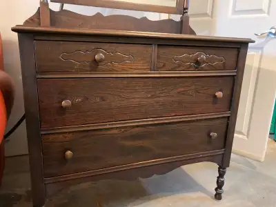 Antique bed & dresser, View more