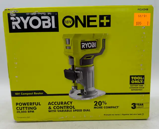 **NEW/UNOPENED** Ryobi 18v Compact Router (Model: PCL42413 ) in Power Tools in Ottawa - Image 2