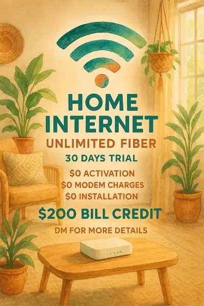 Unlimited Home wi-fi No installation fee No Activation fee No modem fee No others fee Unlimited inte...