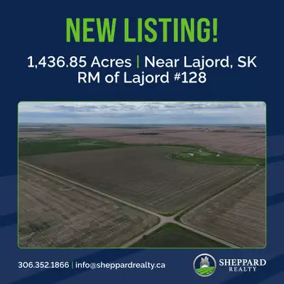 NEW LISTING AVAILABLE! HIGH QUALITY FARMLAND FOR SALE BY TENDER 9 Quarters | RM of Lajord #128 | Laj...