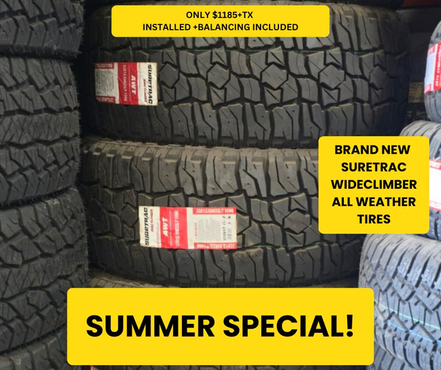 LT33X12.50R22	4	SURETRAC	WIDE CLIMBER BRAND	NEW in Tires & Rims in Markham / York Region