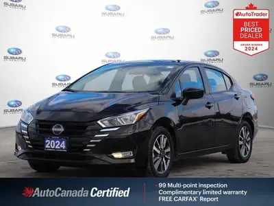 New Price! Black 2024 Nissan Versa 1.6 SV FWD CVT with Xtronic 1.6L 4-Cylinder DOHC 16V APPLE CAR PL...