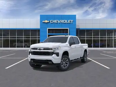 The 2026 Chevrolet Silverado 1500 Crew Cab Short Box RST is a rugged yet refined truck. Shown in a c...