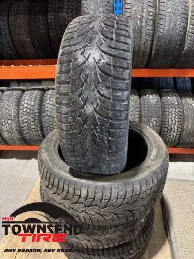 SET OF FOUR USED TOYO OBSERVE G3-ICE TIRES, 7-11/32NDS TREAD REMAINING. SOLD AS SET OF FOUR ONLY, IN...