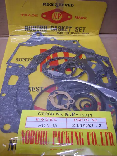 Noboru engine gasket kit for 1975 /76 Honda XL 100 K1/K2 model. Can be shipped at buyers expense.