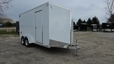 Width: 7' Length: 16' Height: 84in. GVWR: 3175KG/7000LBS Axle Type: Tandem Frame: Aluminum Tire Size...