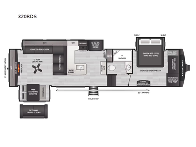 Keystone Cougar fifth wheel 320RDS highlights: Triple Slide Outs Rear Den/Living Area 16 Cu. Ft. 12V...