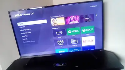40" rca Tv works, with remote.......nothing wrong with it except minor dent at the top of the screen...