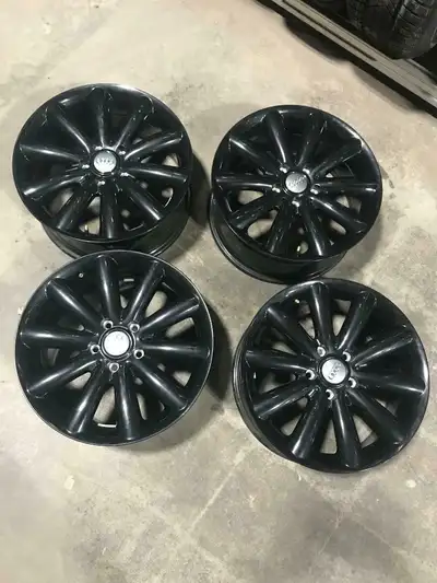 17 x 7.5 Rim Size 5 x 112 Bolt Pattern 50 Offset 66.6 Bore Set of 17in Black Rims Fits Audi A4,A5 Ta...