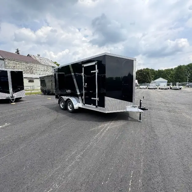 Aluminum 7x14+Vee 7FT INT Height Enclosed cargo Trailer in Cargo & Utility Trailers in Brantford - Image 2