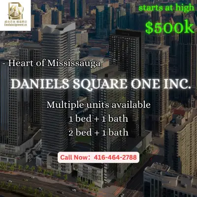️ Daniels Square One Inc. | Downtown Mississauga Assignment deals — steps to Square One Shopping Cen...