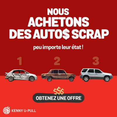Recherché : Achat de Véhicule/ We buy scrap cars ☎833-300-9097☎M