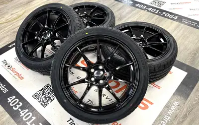 FAST FC08 Black Rims & All-Season Tires Fits Toyota Corolla - Wheel Size: 18x8.0J - Bolt Pattern: 5x...