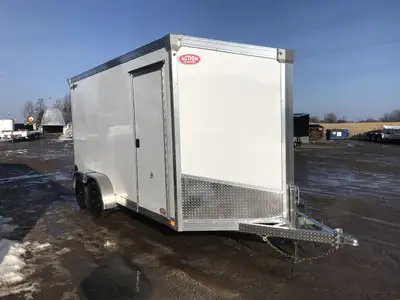 IDEAL CARGO 7X14 GALVANIZED ENCLOSED TRAILER WITH REAR RAMP DOOR AND 12in. EXTRA HEIGHT! Built Tough...