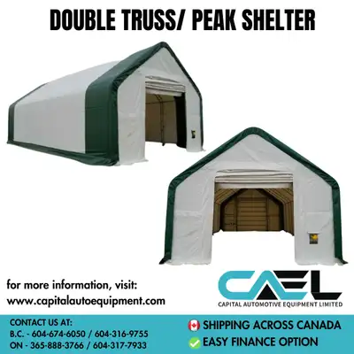 WHOLESALE PRICE: Double Truss Frame Storage Shelters, PVC Fabric Double Truss Shelter (Peak Shape):...