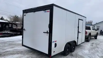 2026 Bravo Hero 8.5x16 Enlcosed 8.5x16 plus vnose 7000 gvw 16in. floor crossmembers Interior lights...