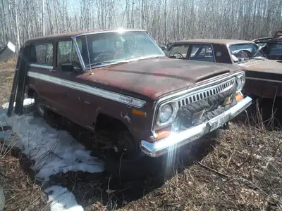 I have a Jeep cherokee 2 dr has 4 aluminum mags V8 auto and a J10 pickup 6 cyl auto complete and 300...